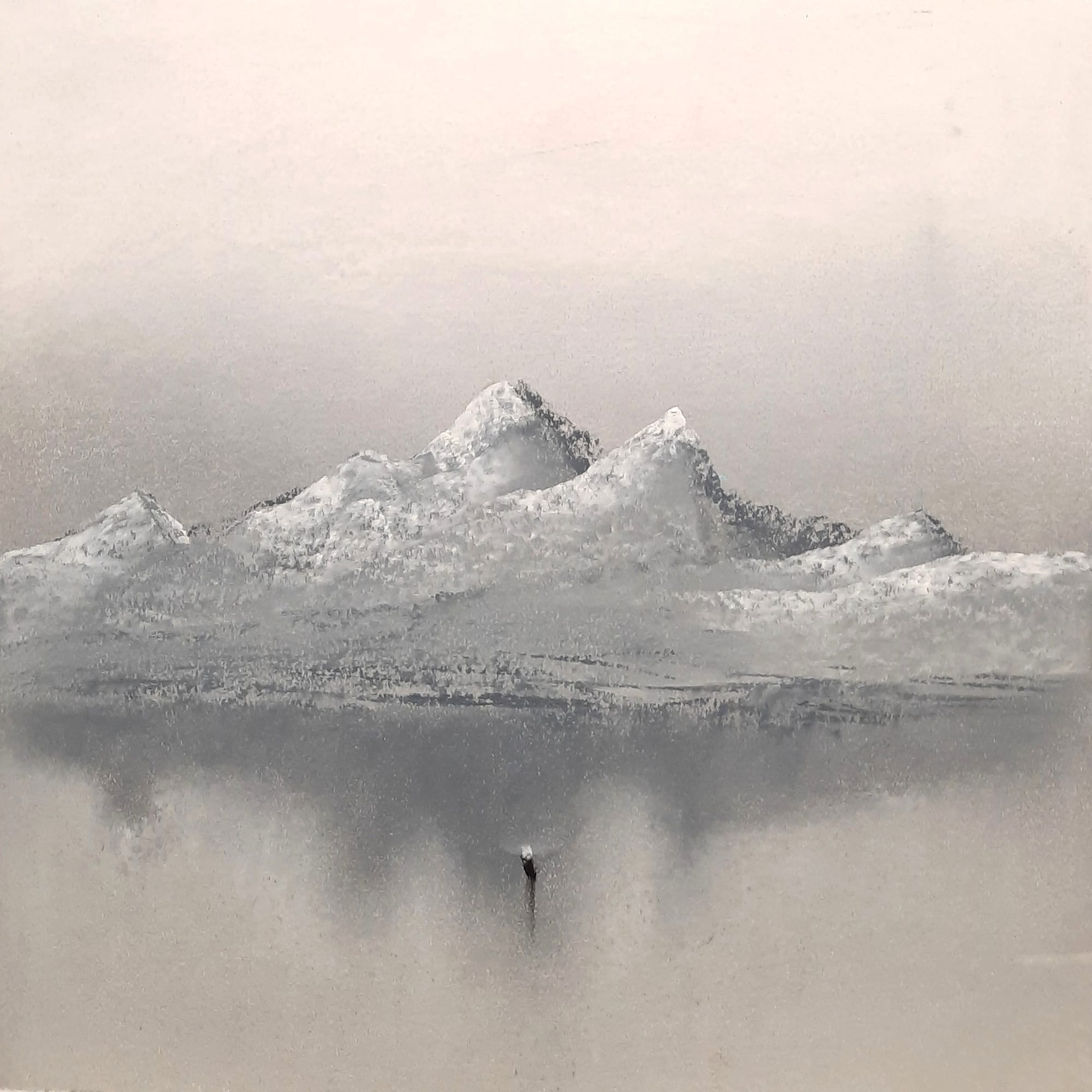 In ascolto, pastello secco su carta cm 29x29, 2026