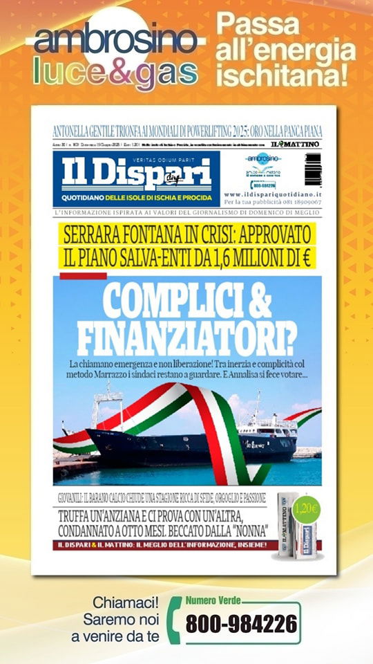 LA PRIMA PAGINA DEL DISPARI DI OGGI IN EDICOLA
