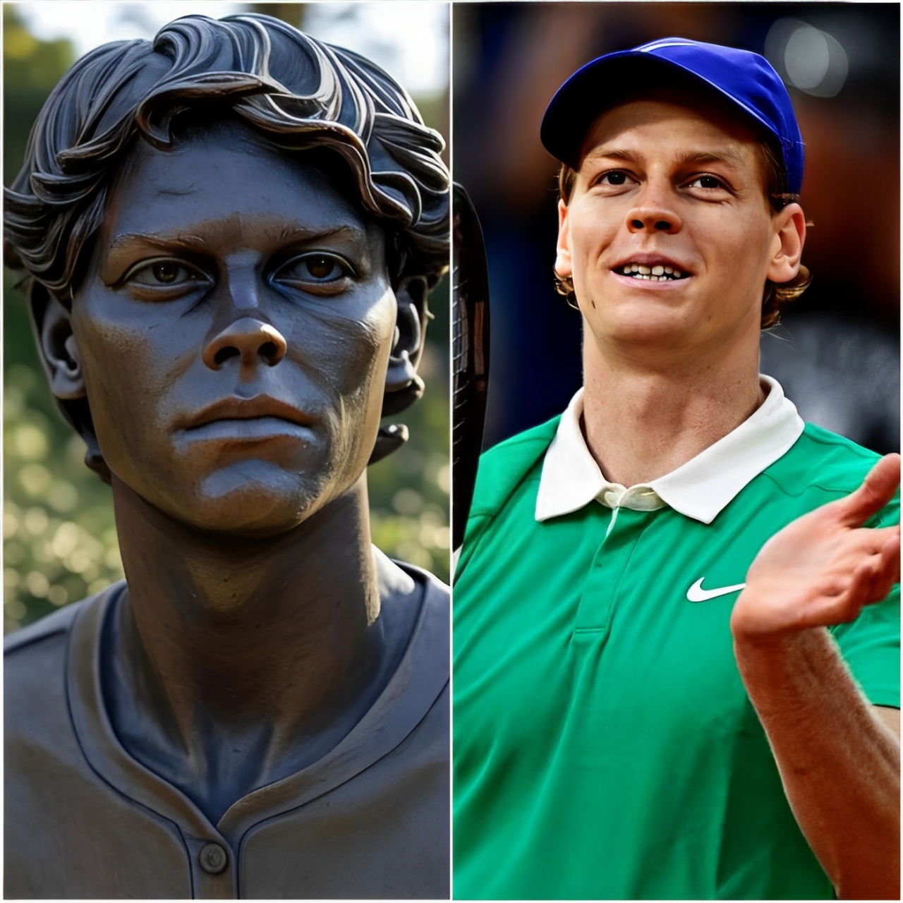 SINNER, UNA STATUA A WIMBLEDON
