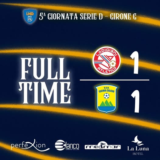 Finisce 1-1 tra Atletico Lodigiani e Ischia.