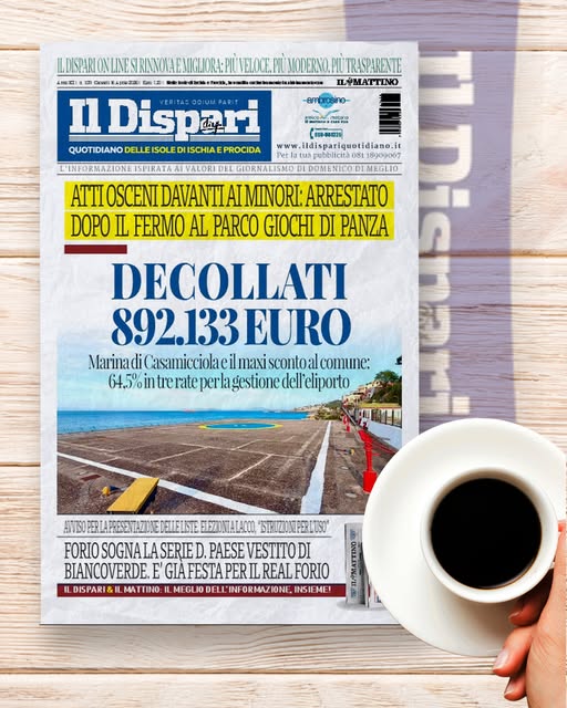 LA PRIMA PAGINA DEL DISPARI DI OGGI IN EDICOLA