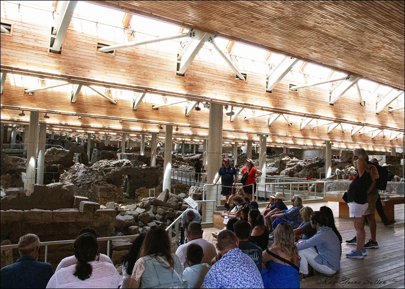 A party of tourists on a guided tour