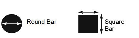 Round bar - Square bar