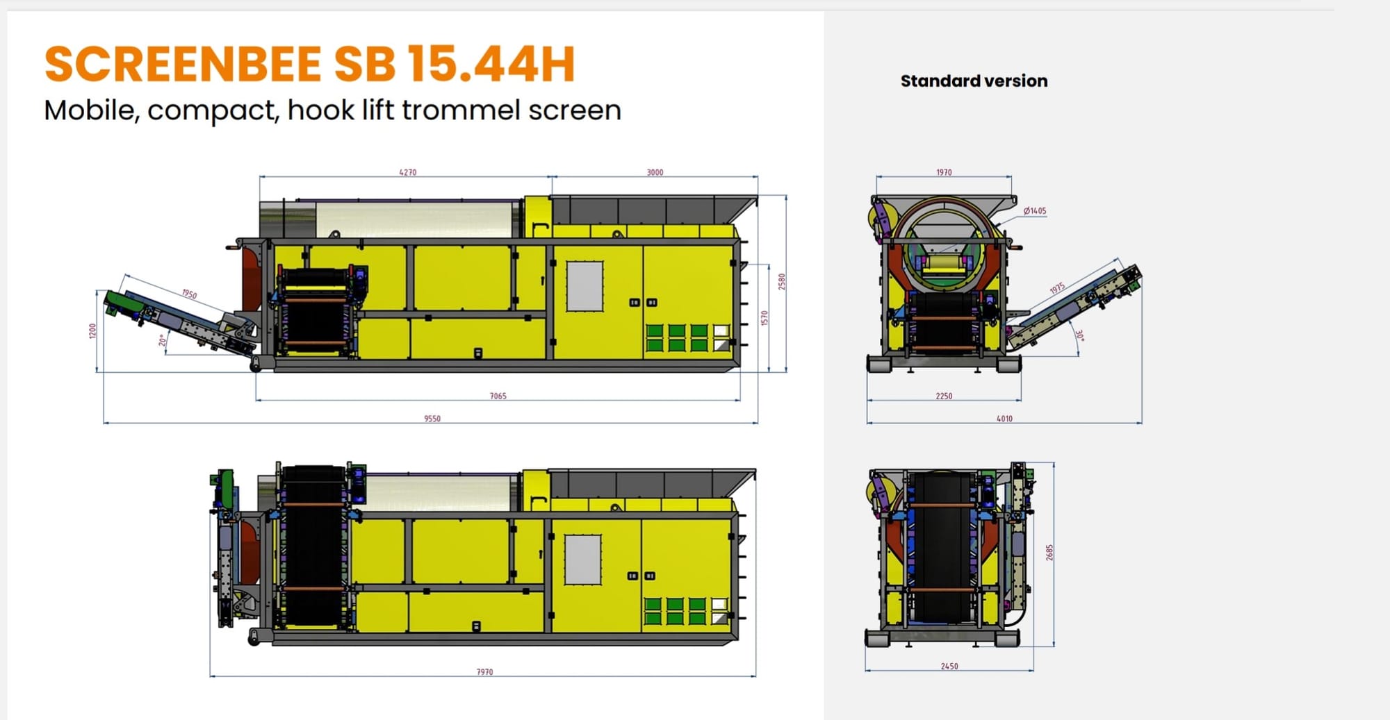 ScreenBee SB15.44H Mobile Trommel Screen