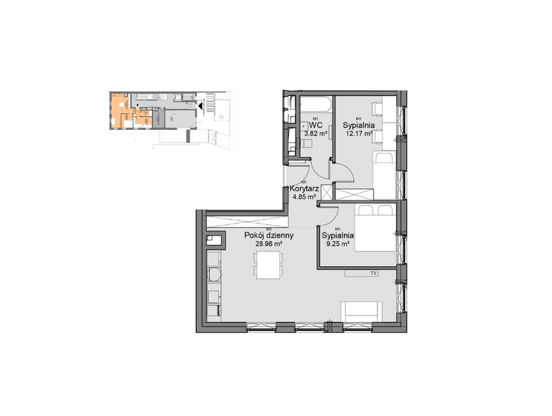 M1 – 59,07 m² | 1 151 865 zł