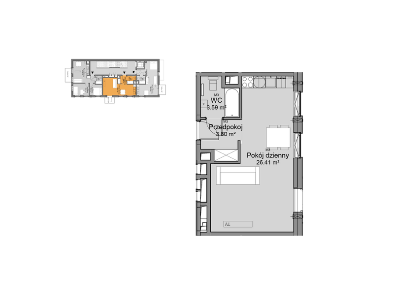 M3 – 33,80 m² | 625 300 zł