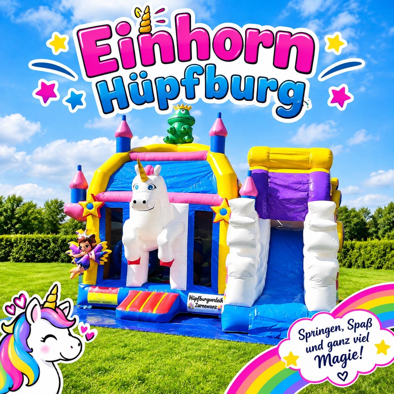 Hüpfburg Einhorn