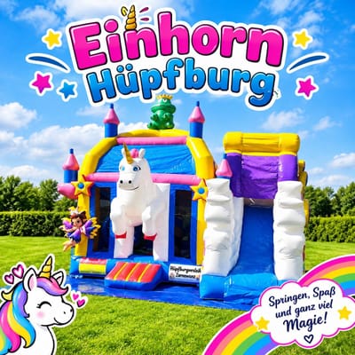 Hüpfburg Einhorn
