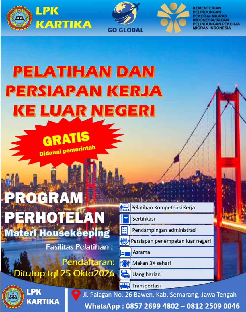 Pelatihan dan Persiapan untuk Bekerja ke Luar Negeri Program Perhotelan Bidang Housekeeping