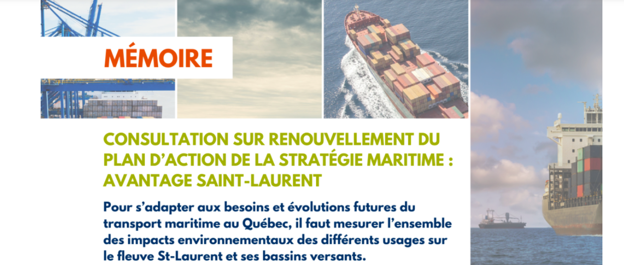 Le 28 juin 2024  RNCREQ | Renouvellement du Plan d’action de la Stratégie maritime : Avantage Saint-Laurent