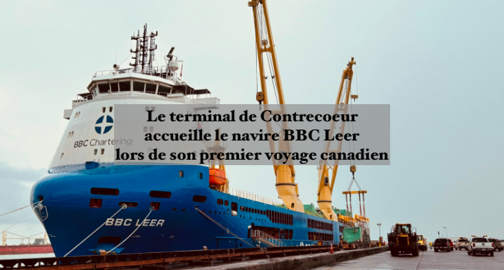 Le 2 août 2024 - Le terminal de Contrecoeur accueille le navire BBC Leer lors de son premier voyage canadien