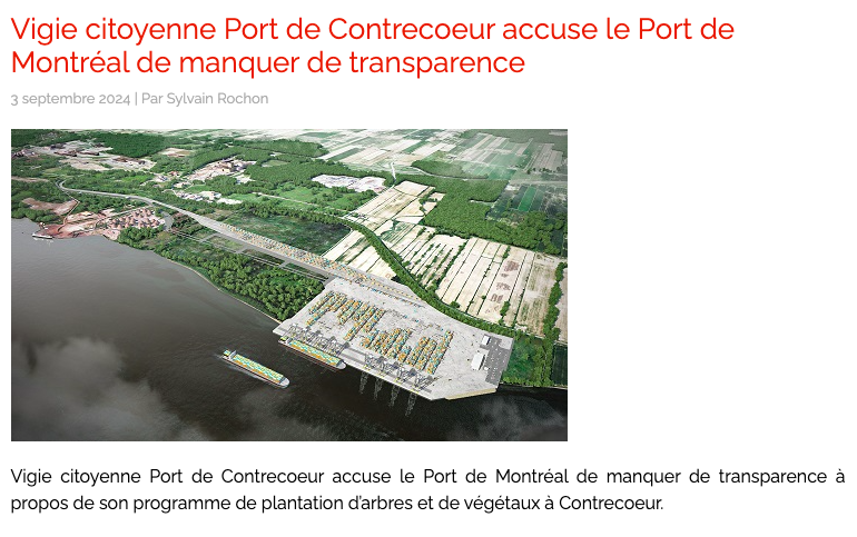 Le port de Montréal manque de transparence