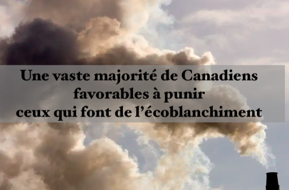 Le 25 septembre 2024- Une vaste majorité de Canadiens favorables à punir ceux qui font de l’écoblanchiment