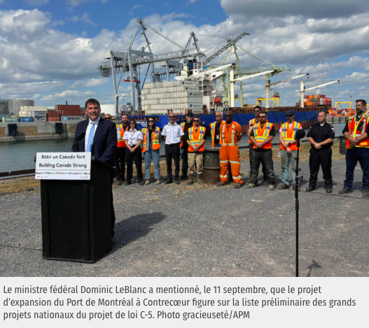 L’expansion du Port de Montréal à Contrecœur sera accélérée - Les2rives le 14 septembre