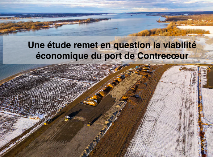Le 13 janvier 2026 - Le Devoir -Une étude remet en question la viabilité économique du port de Contrecœur