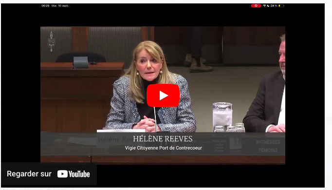 Le 11 mars 2026 - Vigie citoyenne Port de Contrecoeur devant le comité permanent des transports -Le contrecourant