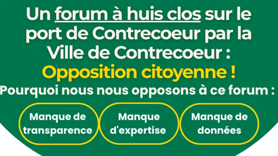 Mai 2026 - Lettre ouverte Forum ville de Contrecoeur - Communiqué et revue de presse.