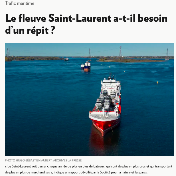Le 20 août 2026 - Le fleuve Saint-Laurent a-t-il besoin d’un répit ? La Presse