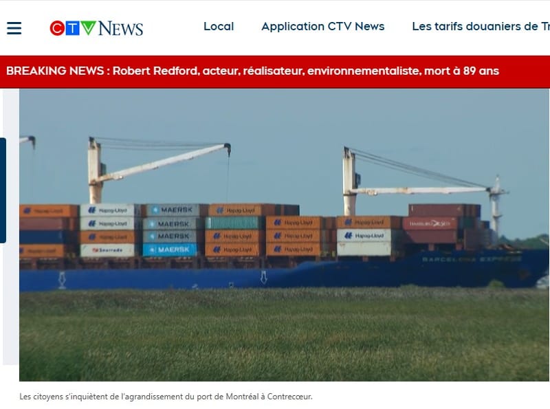 Les résidants s’inquiètent de l’expansion accélérée du Port de Montréal à Contrecoeur, au Québec.