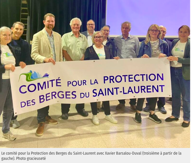 Le 16 octobre 2025 Les 2rives - Xavier Barsalou-Duval parraine une pétition pour contrer l’érosion des berges