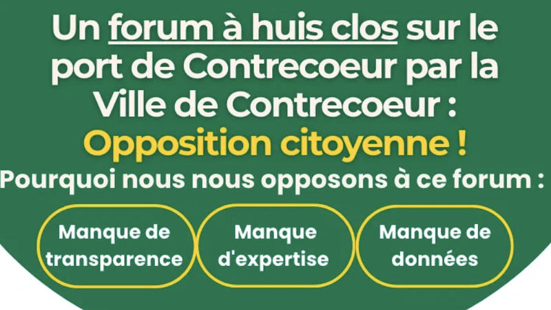 Mai 2026 - Lettre ouverte Forum ville de Contrecoeur - Communiqué et revue de presse.