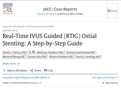 Research Contribution: Novel Real-Time IVUS Technique Published in JACC: Case Reports