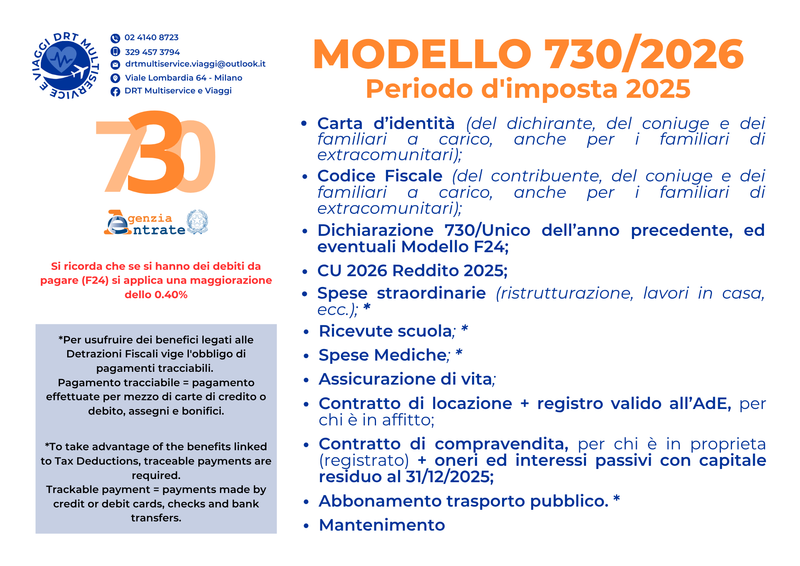 MODELLO 730 - 2026