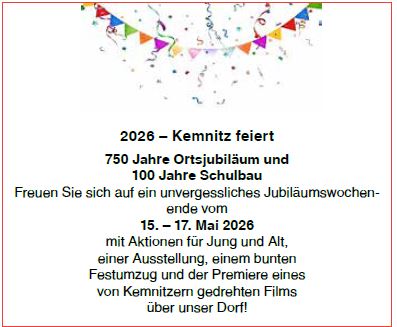 750 Jahre Kemnitz