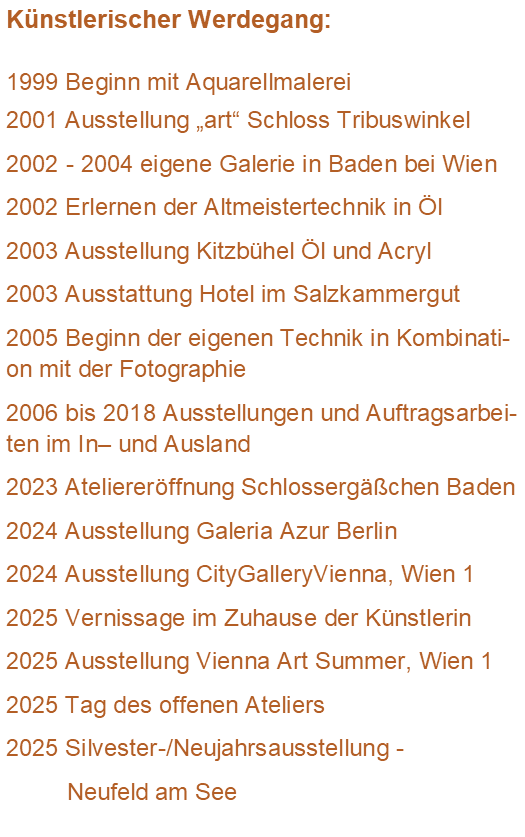 Künstlerischer Werdegang - Auszug