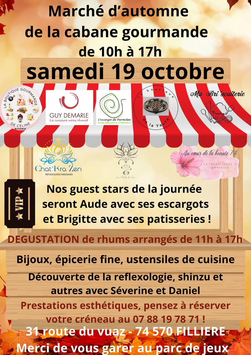 Marché d'automne à la cabane gourmande pour octobre rose