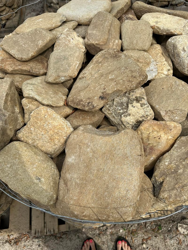 River Rocks Caged Pallets