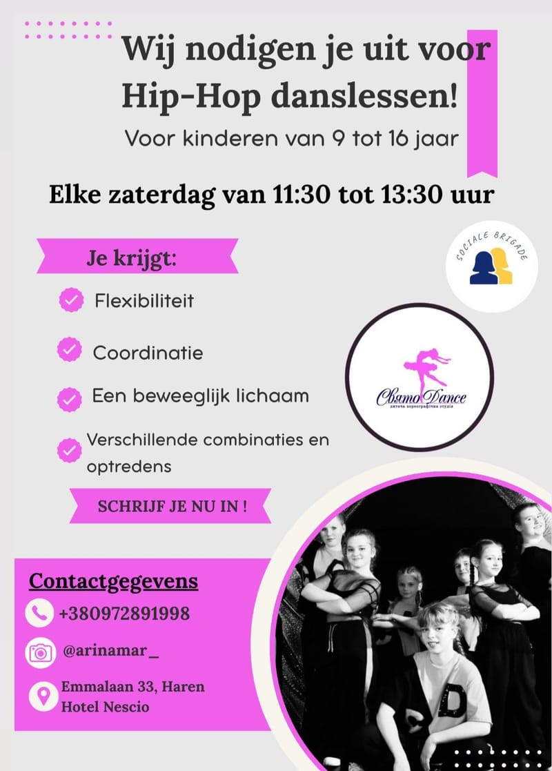 Vanaf nu ook hip-hop danslessen op zaterdag