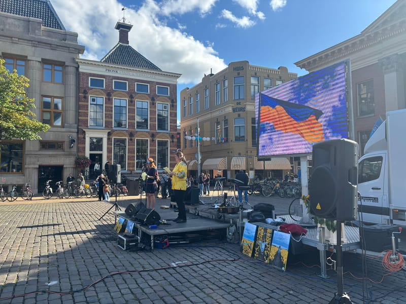 Viering 32e Oekraïense Onafhankelijkheidsdag op de Vismarkt