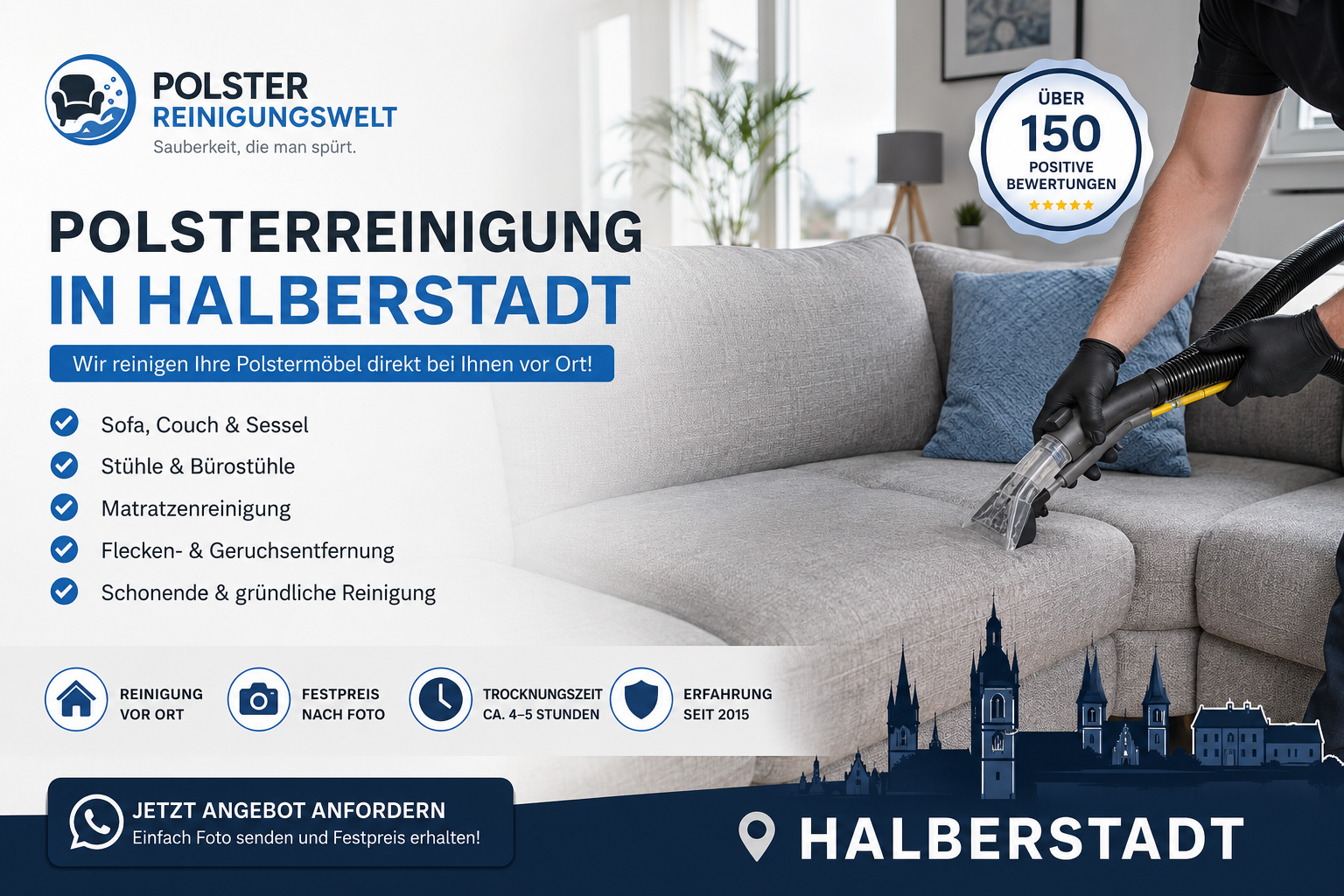 Polsterreinigung Halberstadt | Sofa, Couch & Sessel reinigen | Polsterreinigungs
