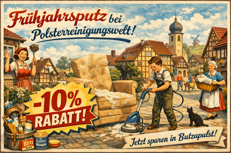 Frühjahrsputz bei Polsterreinigungswelt – 10 % Rabatt sichern