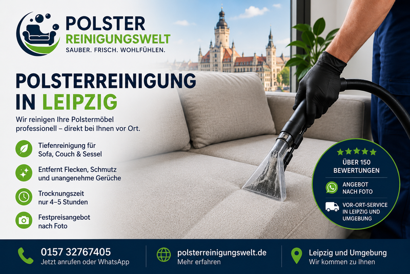 Sofa reinigen in Leipzig – Professionelle Polsterreinigung vor Ort