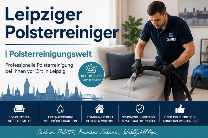 Leipziger Polsterreiniger von Polsterreinigungswelt bei der professionellen Sofa- und Couchreinigung in Leipzig