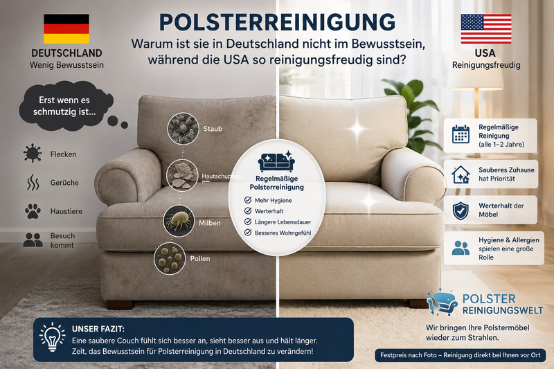 Warum ist die Polsterreinigung in Deutschland so wenig im Bewusstsein – und warum ist das in den USA anders?