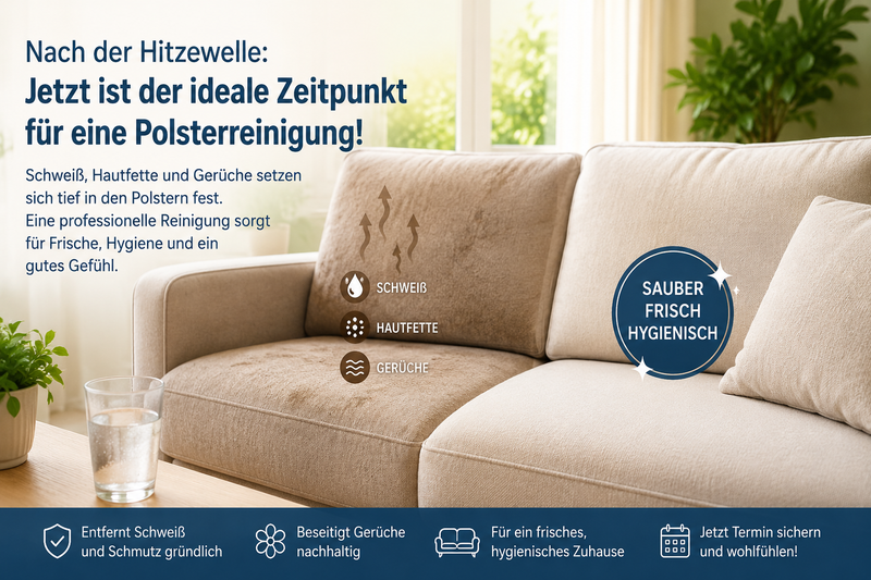 Nach der Hitzewelle: Jetzt ist der ideale Zeitpunkt für eine professionelle Polsterreinigung