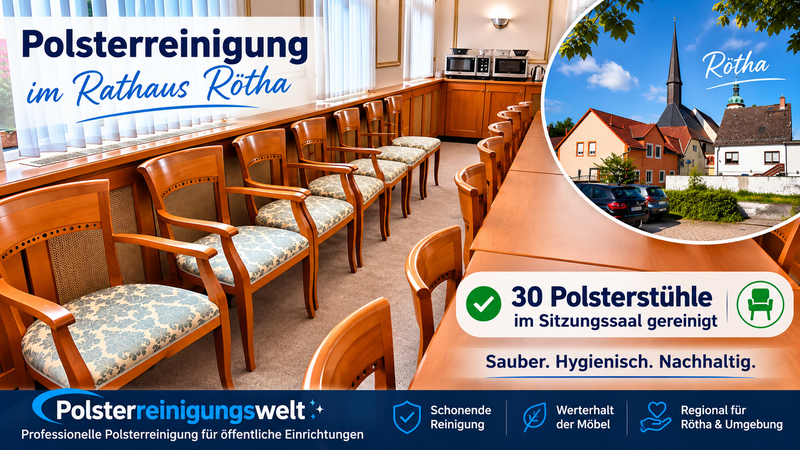 Polsterstühle im Sitzungssaal des Rathauses Rötha professionell gereinigt
