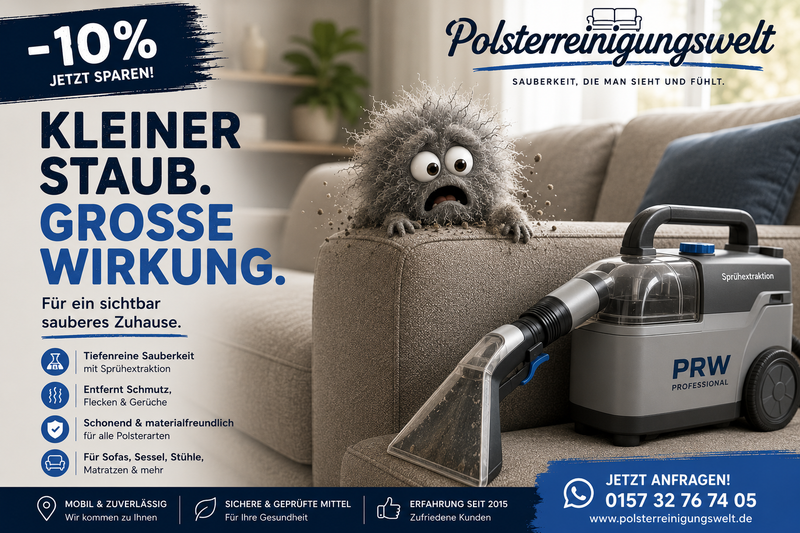 Sommeraktion: 10 % Rabatt auf die professionelle Polsterreinigung