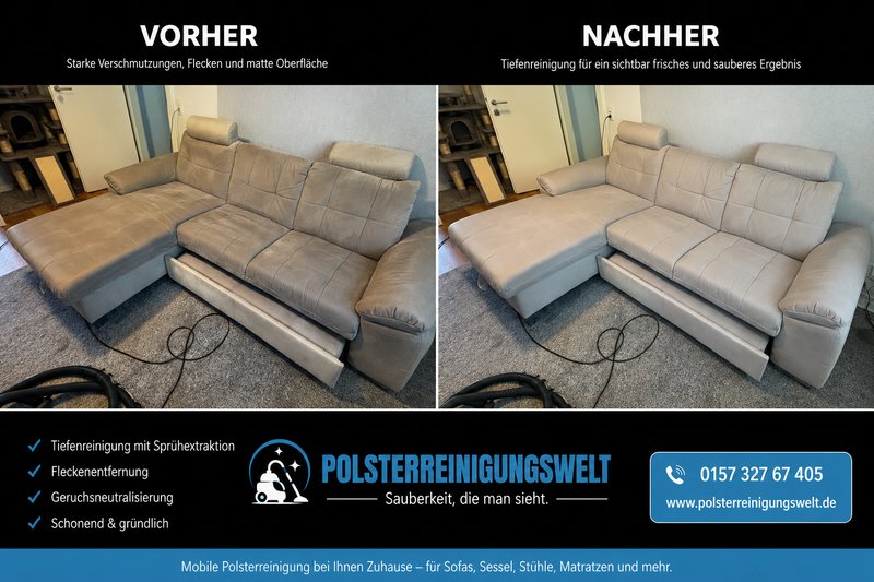 Polsterreinigung in Leipzig am Nibelungenring – Couch professionell gereinigt