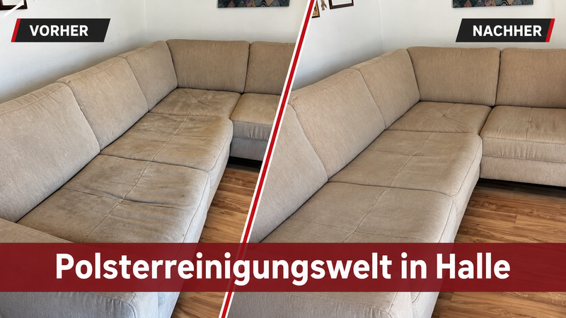 Polsterreinigung in Halle – Eckcouch am Bruchsee professionell gereinigt