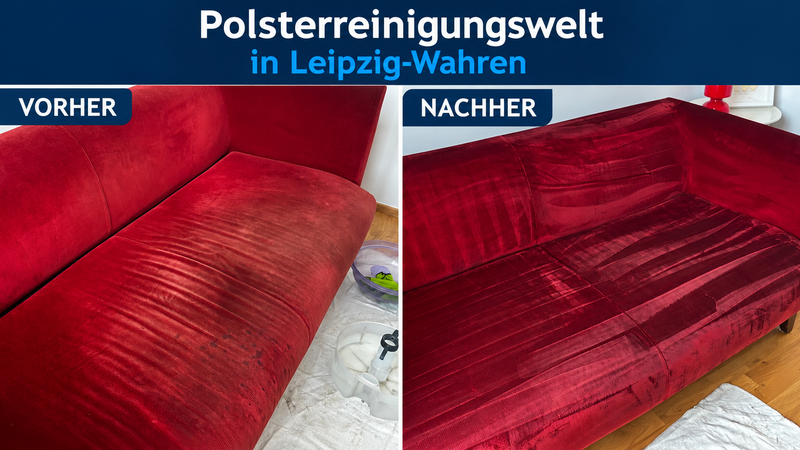 Polsterreinigung in Leipzig-Wahren – Frische für ein rotes Sofa