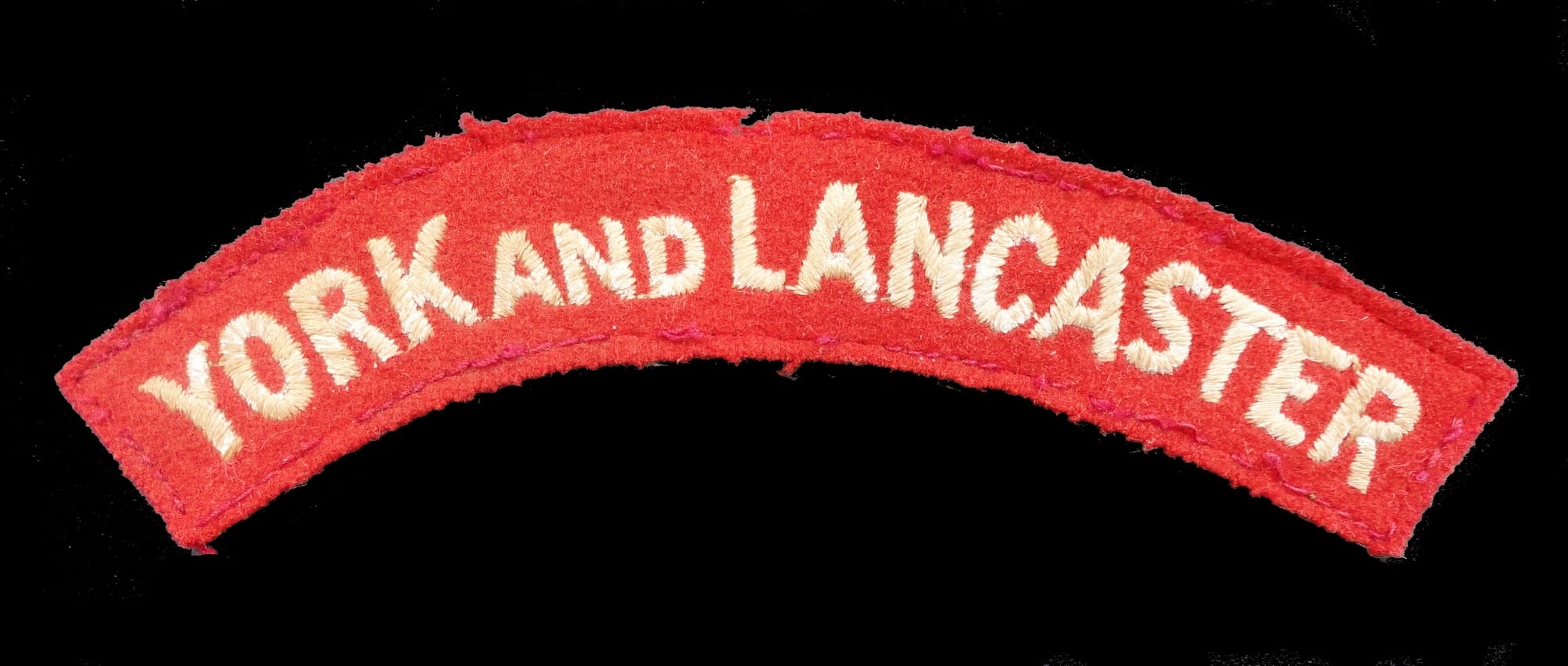York and Lancaster Cloth Shoulder Title-Red Background