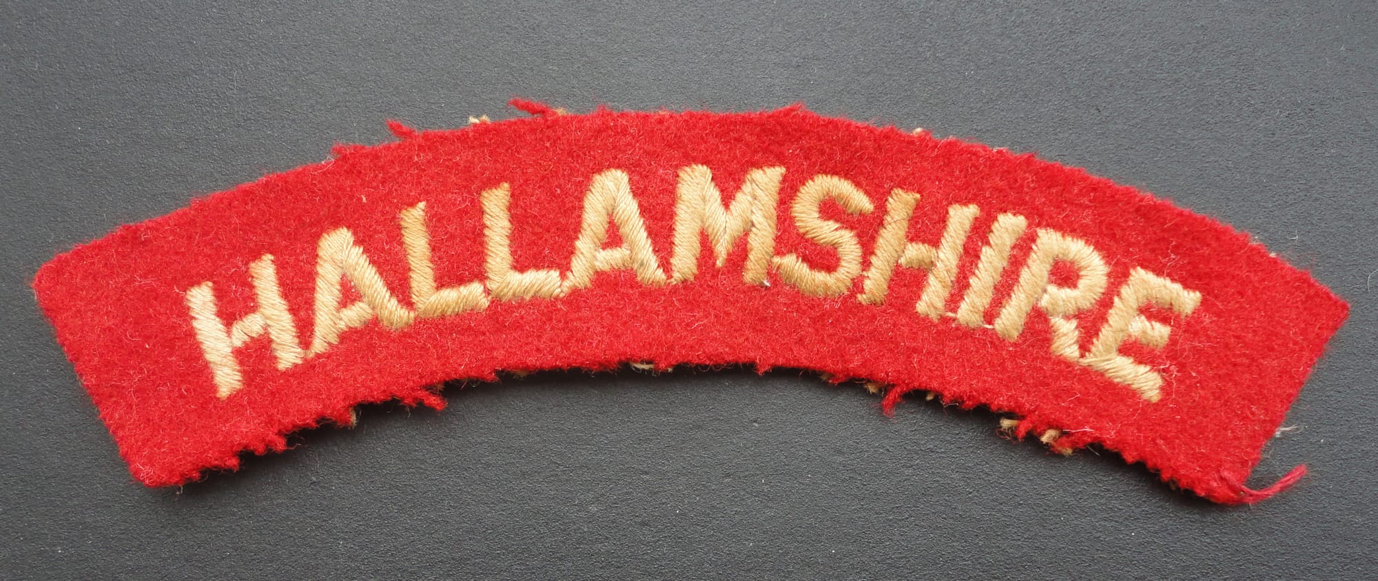 Hallamshire Cloth Shoulder Title-Red Background