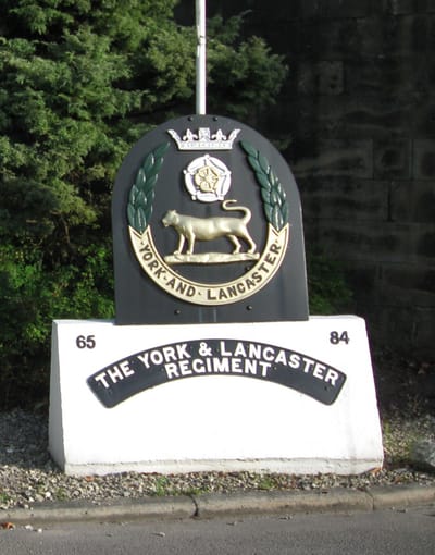 York and Lancaster Regimental Crest on Flag Pole