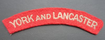 York and Lancaster Cloth Shoulder Title-Red Background