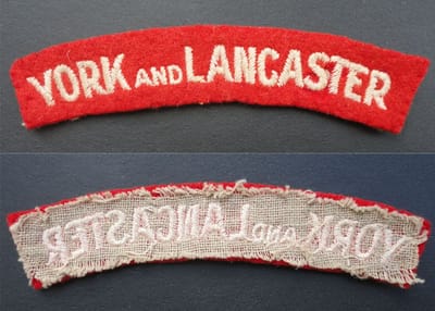 York and Lancaster Cloth Shoulder Title-Red Background