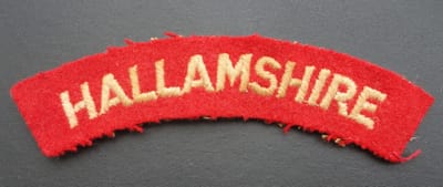 Hallamshire Cloth Shoulder Title-Red Background